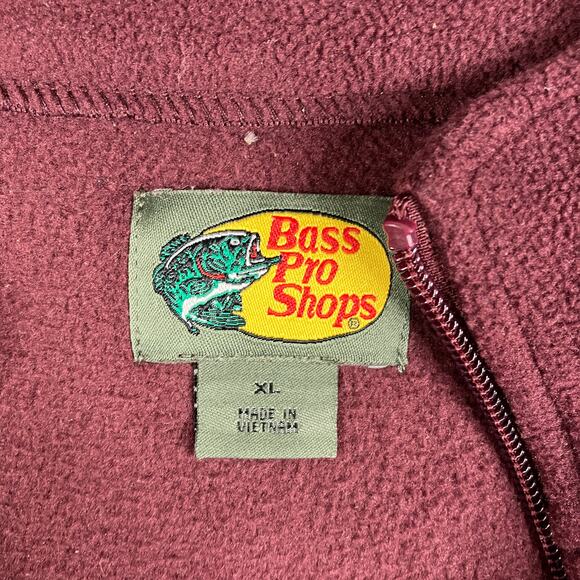 Bass Pro Shops Jacket Mens Size XL Maroon Full Zip Fleece Outdoor Casual Warm - Picture 4 of 8